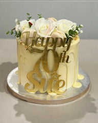 Elegant Floral Drip Cake