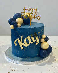 Golden Spheres Birthday Cake