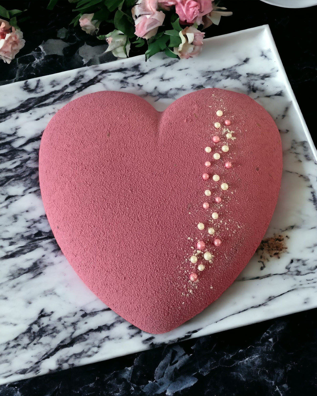 Heart Shaped Entremet Cake – Velvet‑Effect Mousse