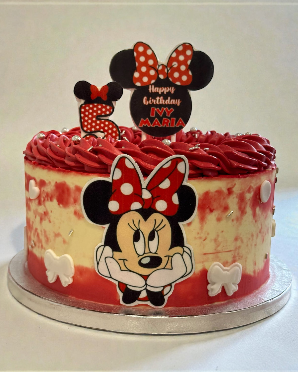 Red Minnie Mouse Party Cake