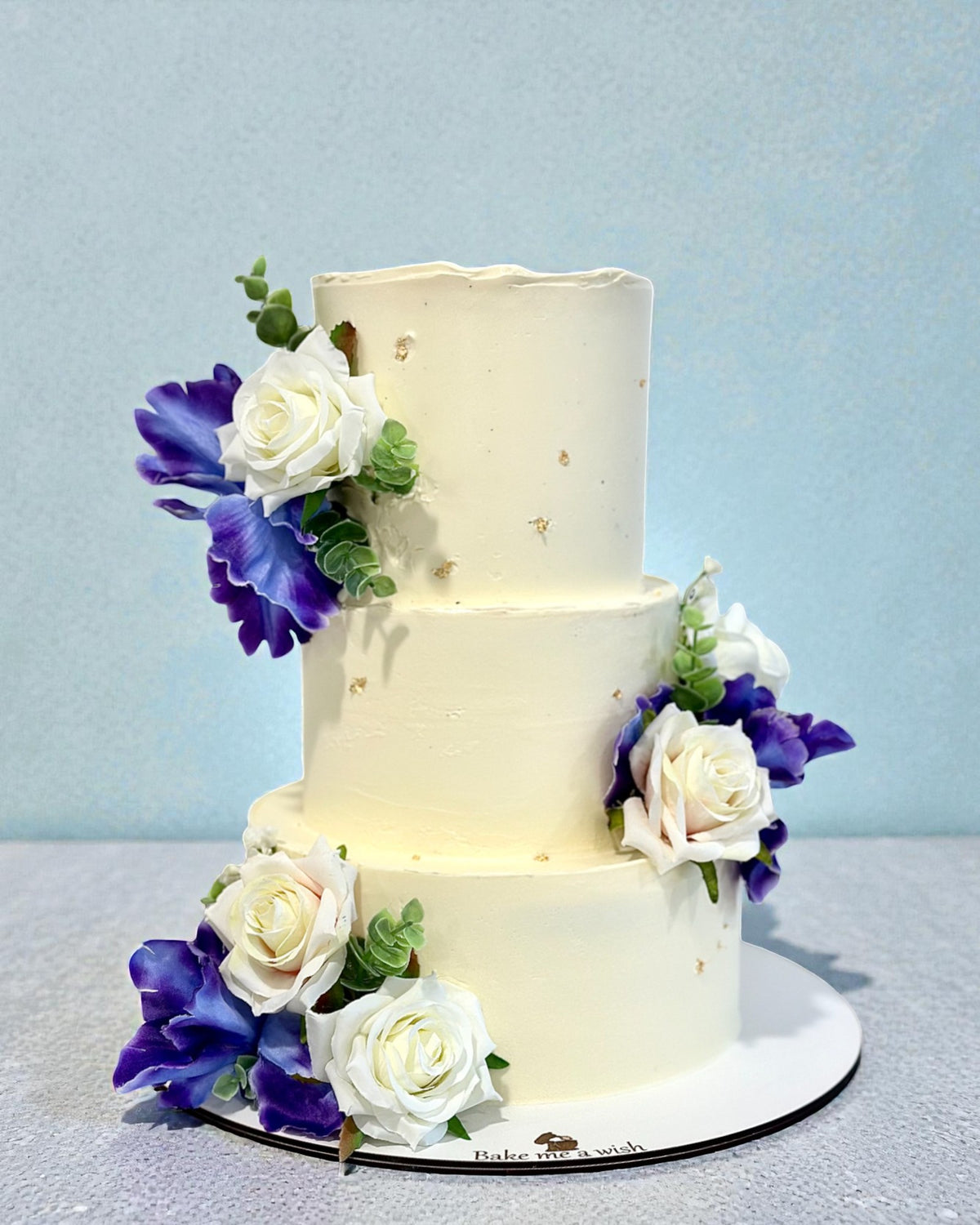 Iris and Rose Wedding Cake